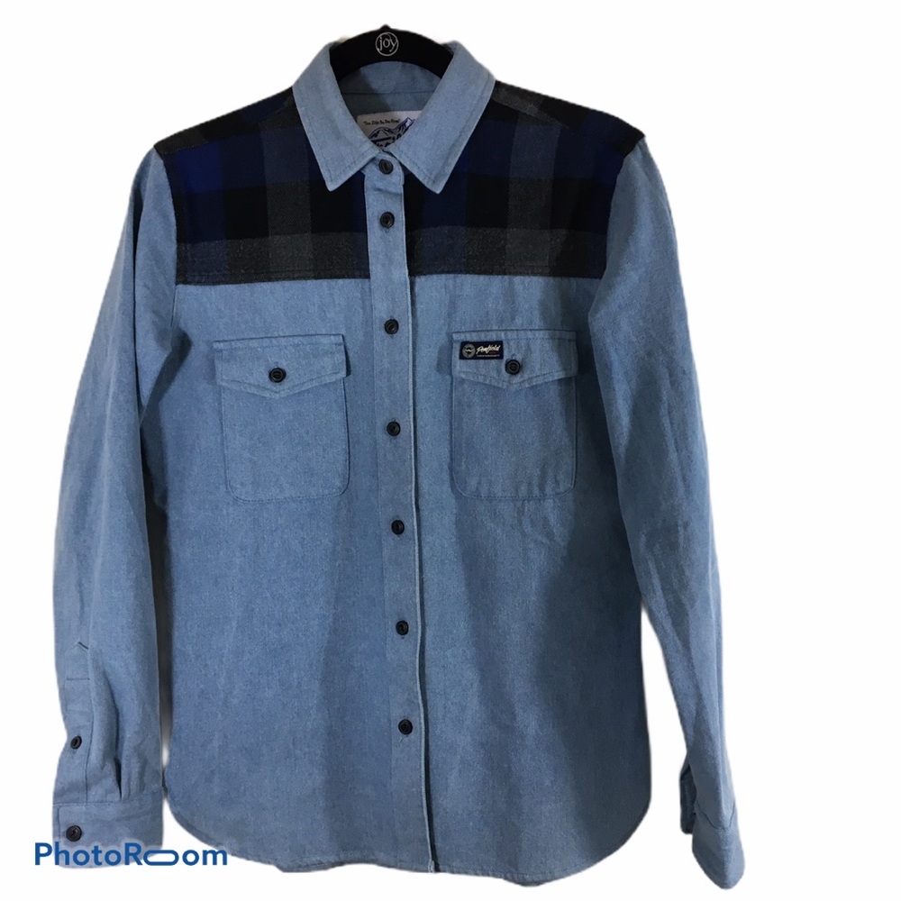 Penfield Color-block Denim Shirt Size Small
